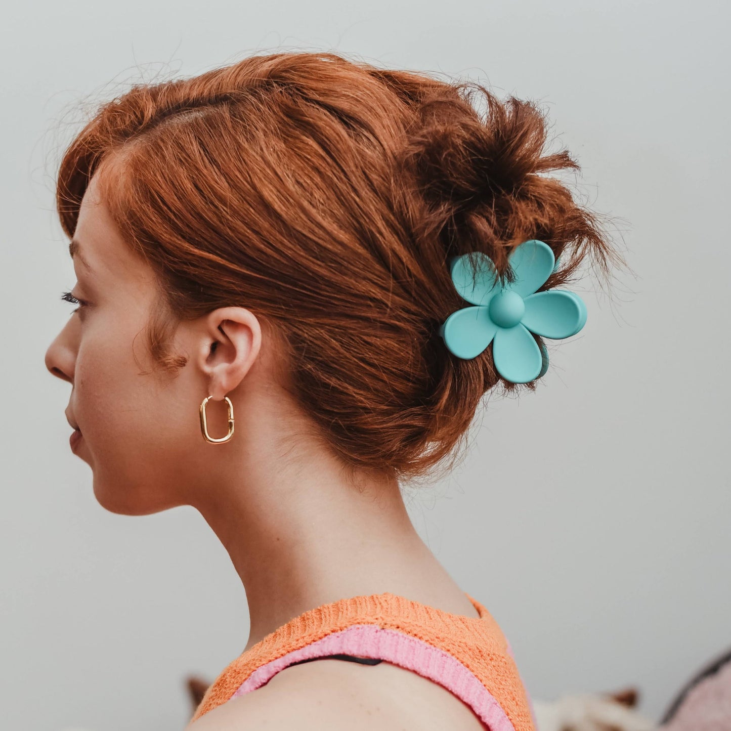 HAIR CLAW DAISY - TURQUOISE