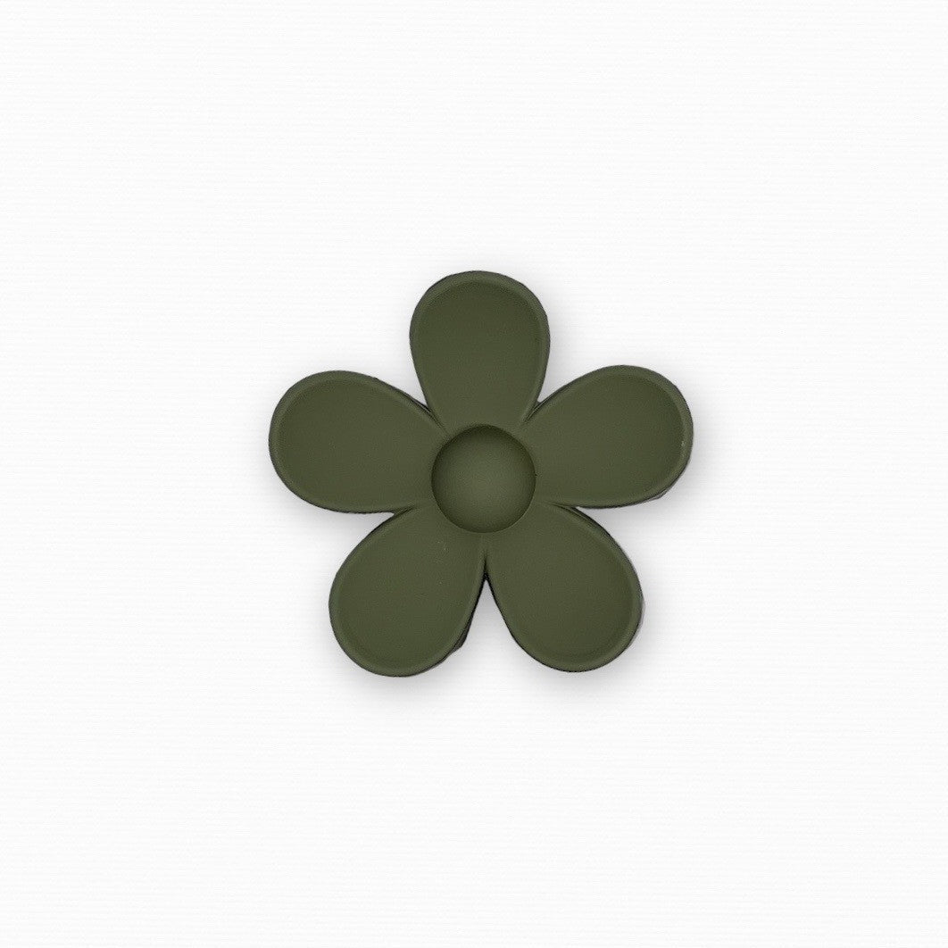 HAIR CLAW DAISY - OLIVE GREEN