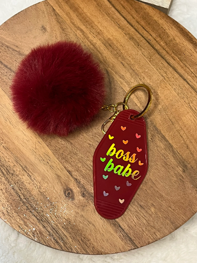 VINTAGE POMPOM KEYCHAIN - RED