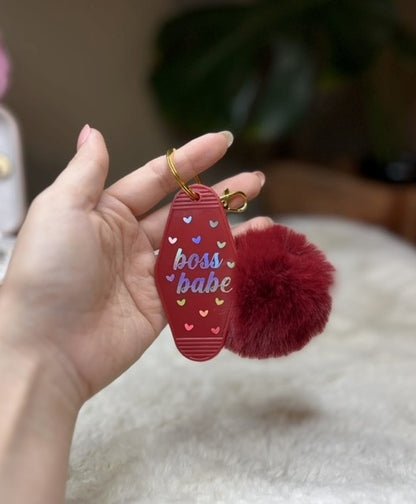 VINTAGE POMPOM KEYCHAIN - RED